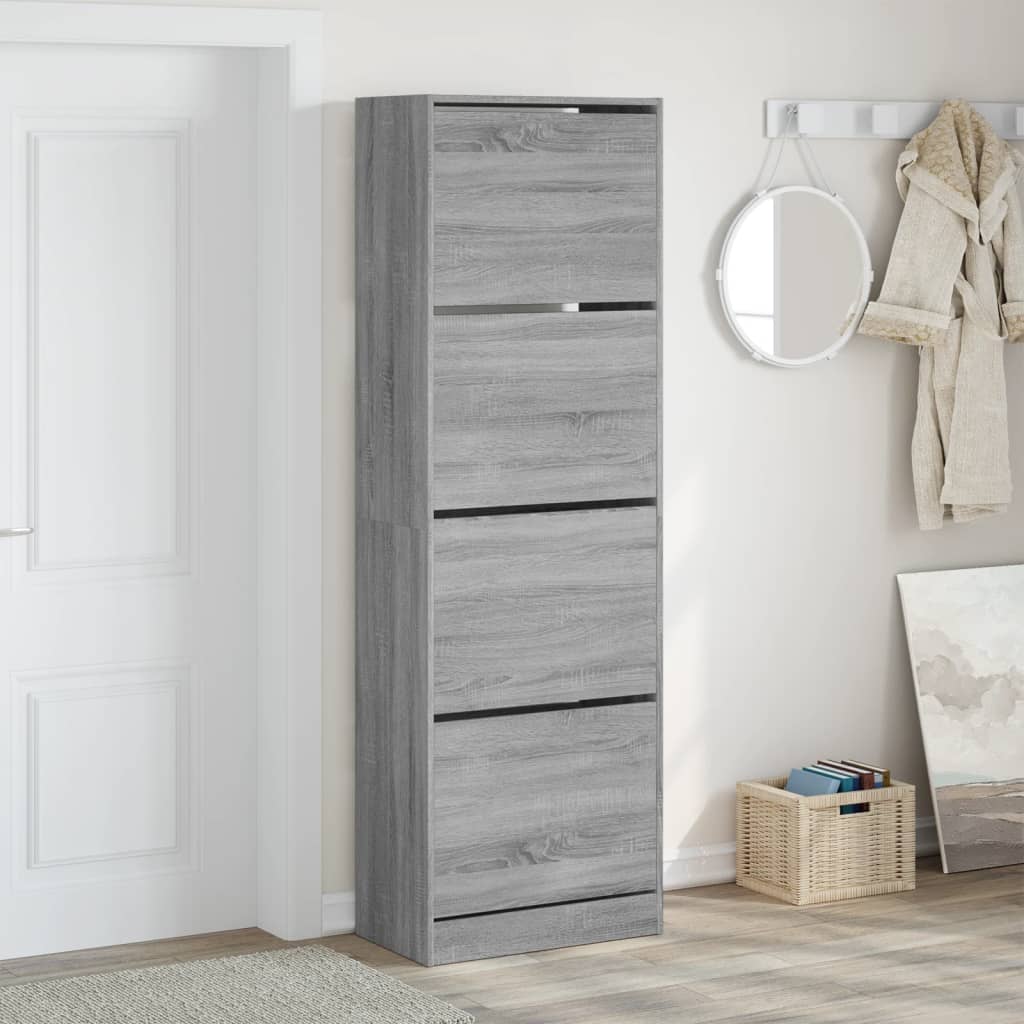 Armoire à chaussures 4 tiroirs rabattables sonoma gris - XIOS