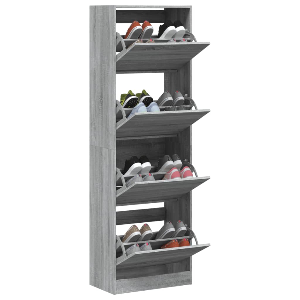 Armoire à chaussures 4 tiroirs rabattables sonoma gris - XIOS