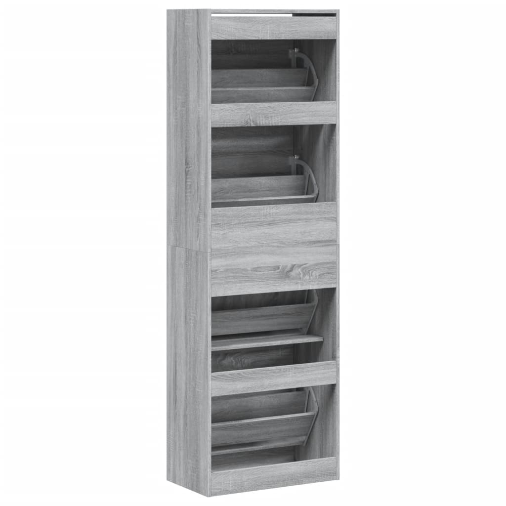 Armoire à chaussures 4 tiroirs rabattables sonoma gris - XIOS