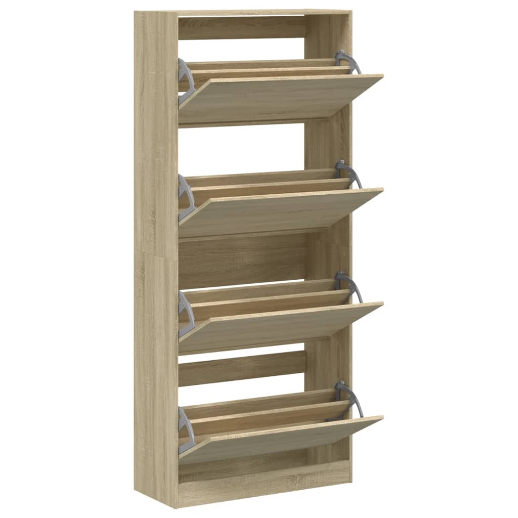 Armoire à chaussures 4 tiroirs rabattables chêne sonoma - XIOS