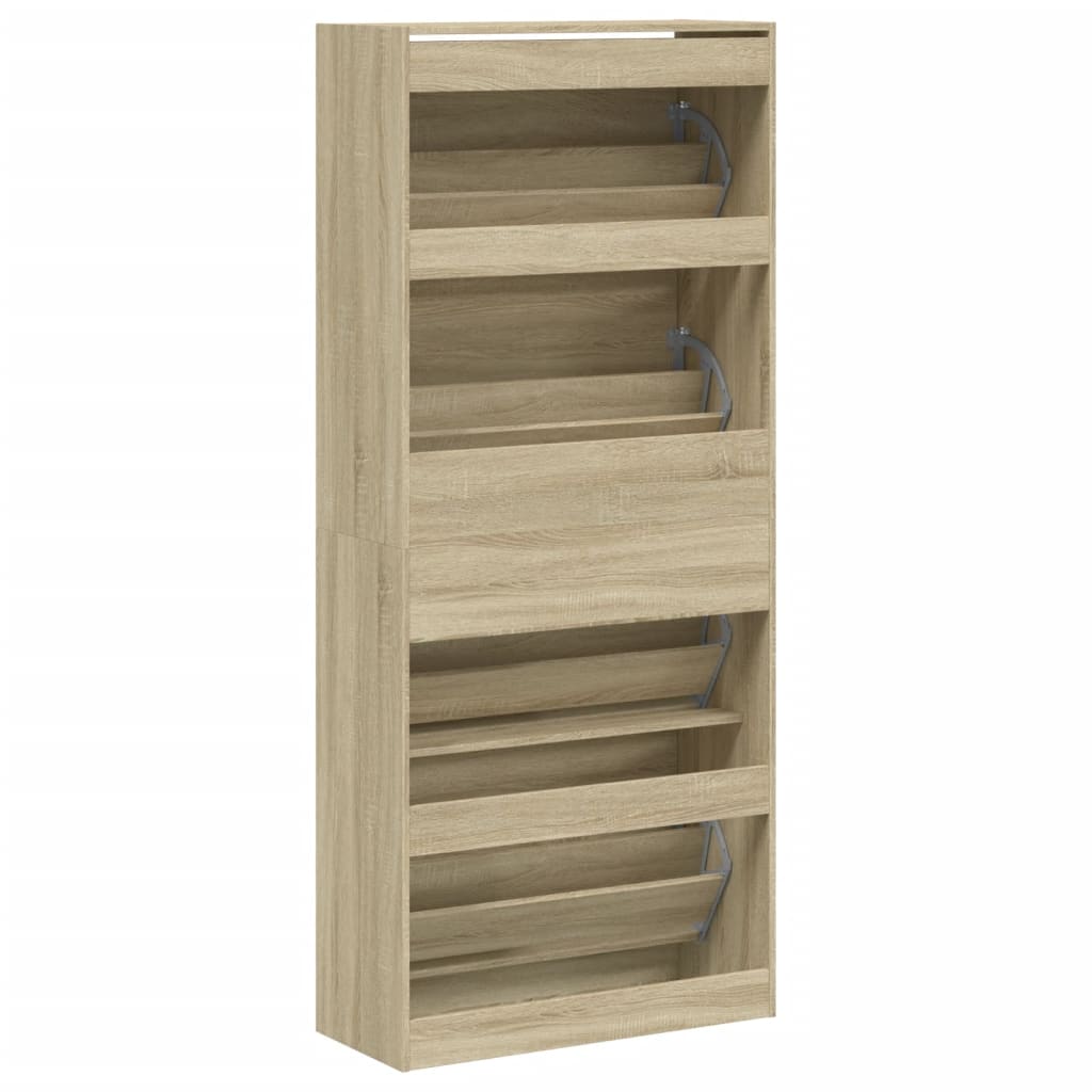 Armoire à chaussures 4 tiroirs rabattables chêne sonoma - XIOS