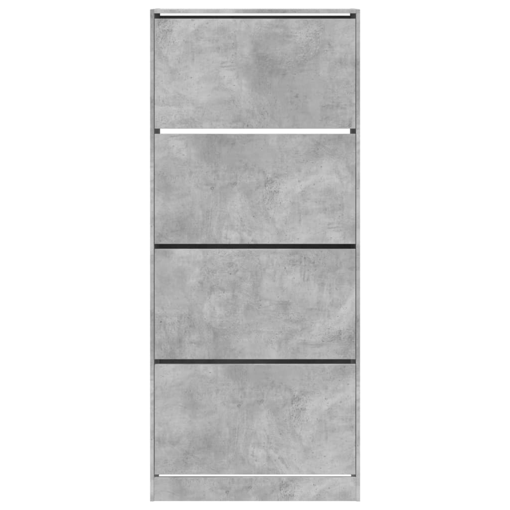 Armoire à chaussures 4 tiroirs rabattables gris béton - XIOS