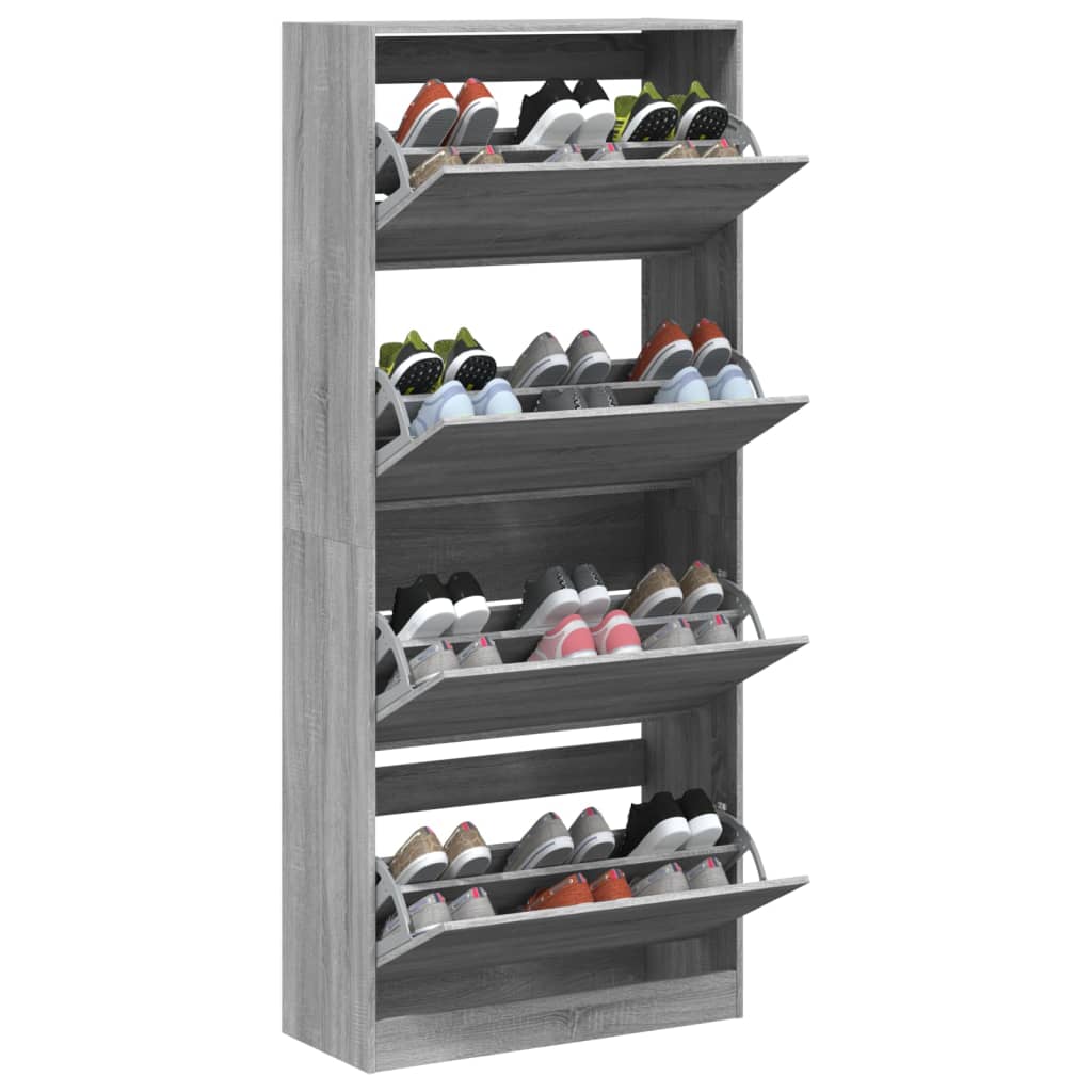 Armoire à chaussures 4 tiroirs rabattables sonoma gris - XIOS