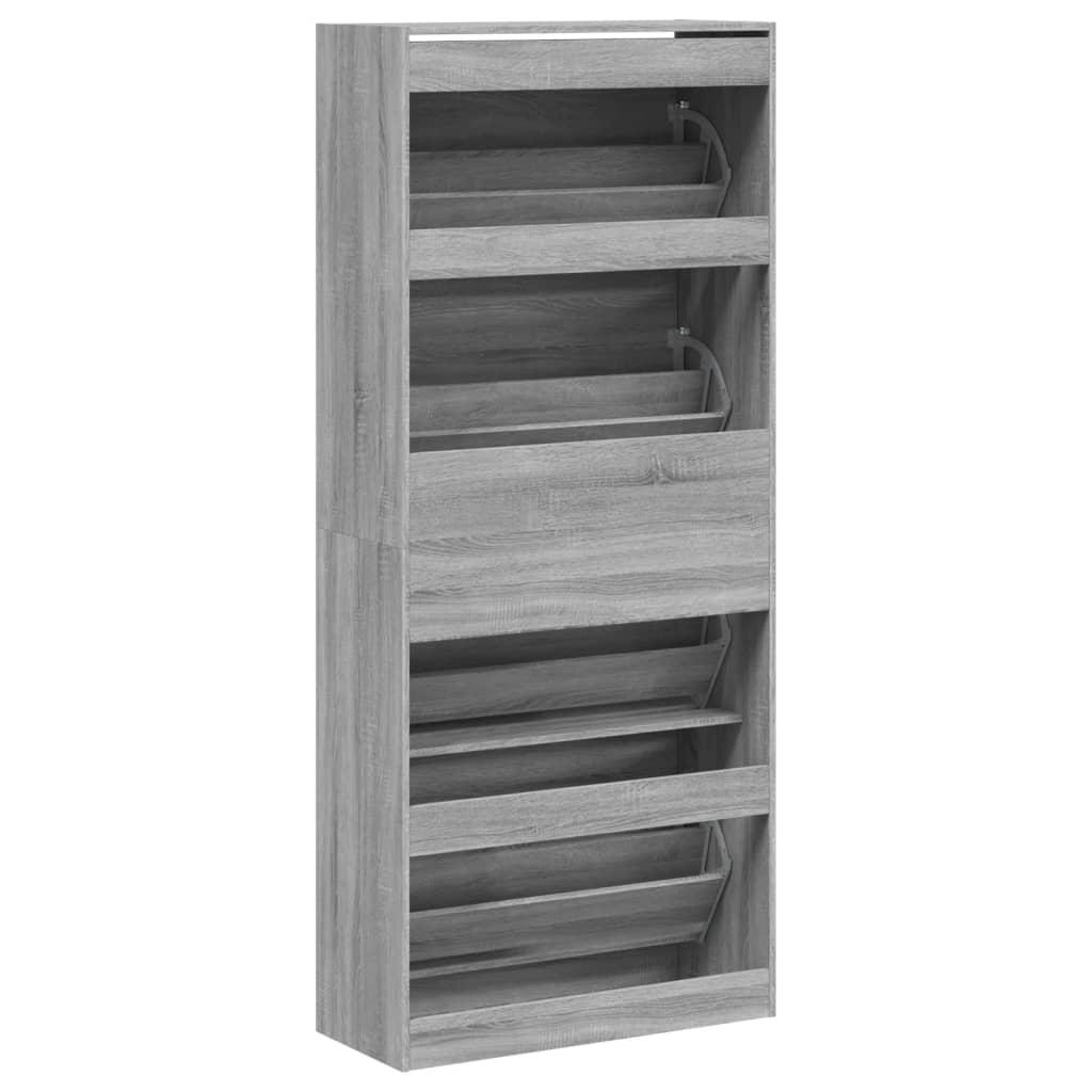 Armoire à chaussures 4 tiroirs rabattables sonoma gris - XIOS