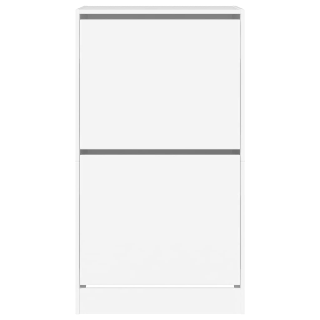 Armoire à chaussures 2 tiroirs rabattables blanc 60x42x108 cm - XIOS