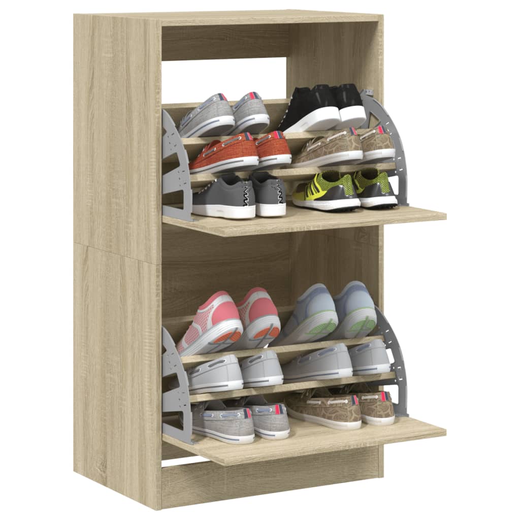 Armoire à chaussures 2 tiroirs rabattables chêne sonoma - XIOS