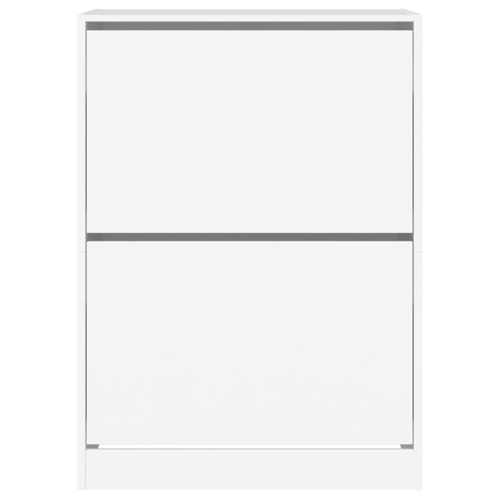 Armoire à chaussures 2 tiroirs rabattables blanc 80x42x108 cm - XIOS