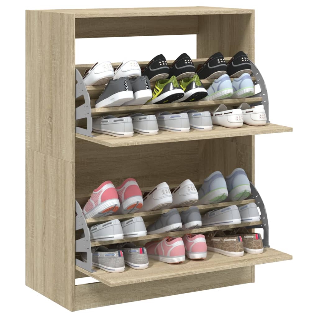 Armoire à chaussures 2 tiroirs rabattables chêne sonoma - XIOS