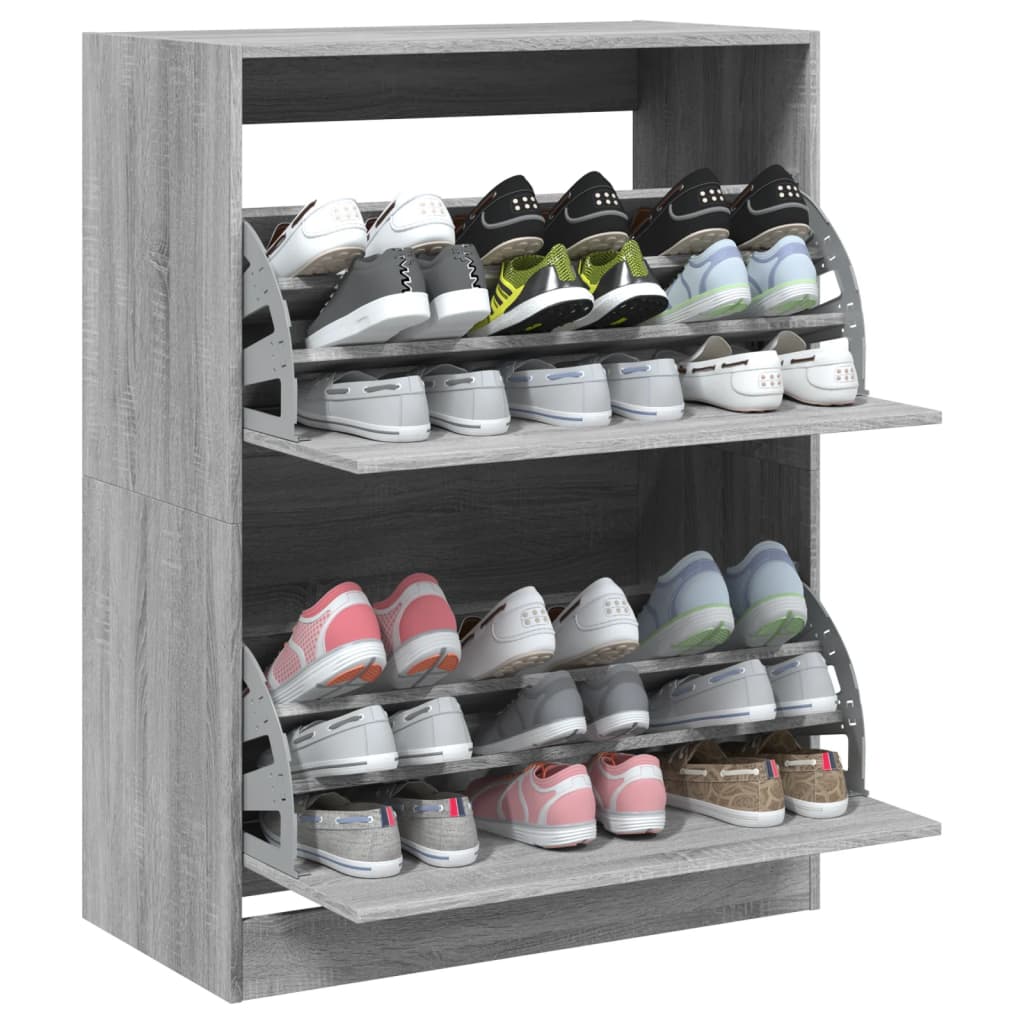 Armoire à chaussures 2 tiroirs rabattables sonoma gris - XIOS