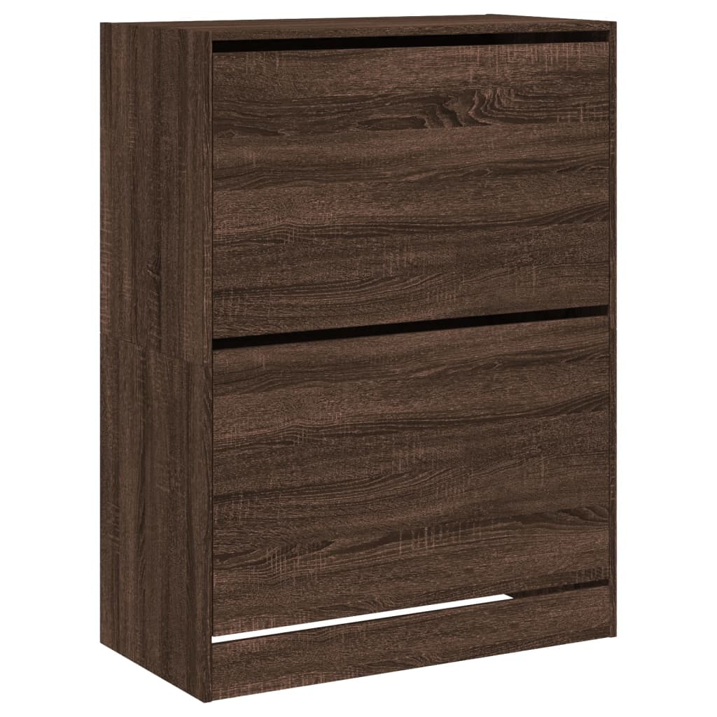 Armoire à chaussures 2 tiroirs rabattables chêne marron XIOS