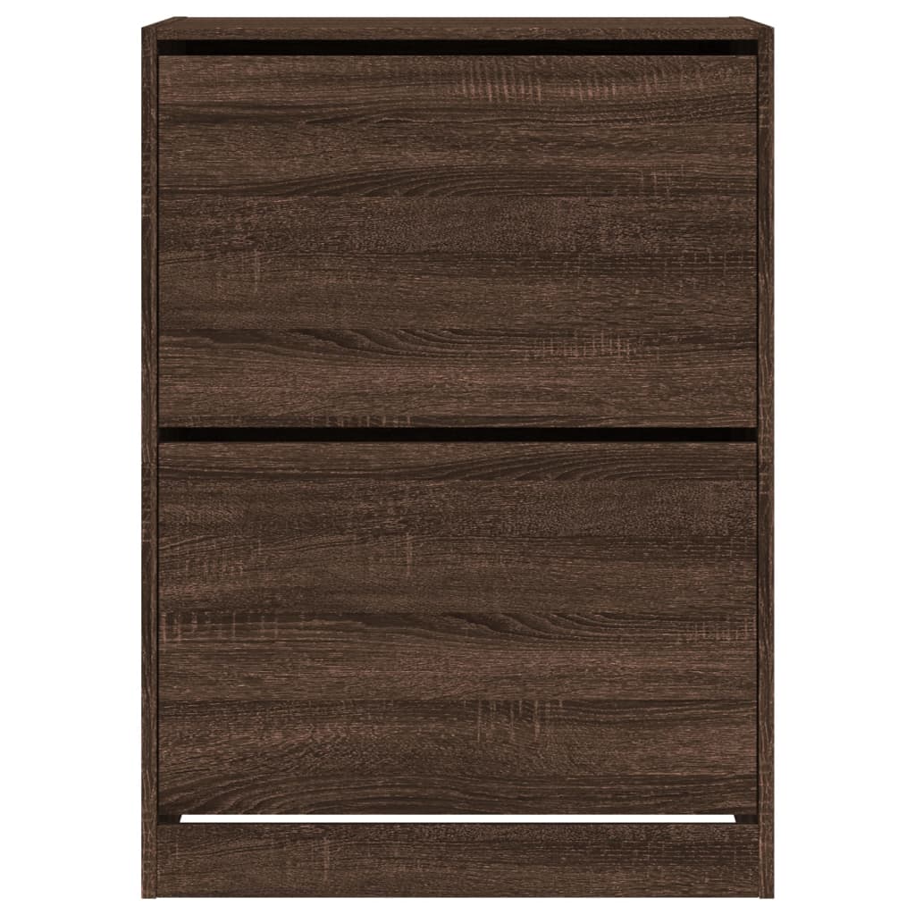 Armoire à chaussures 2 tiroirs rabattables chêne marron - XIOS
