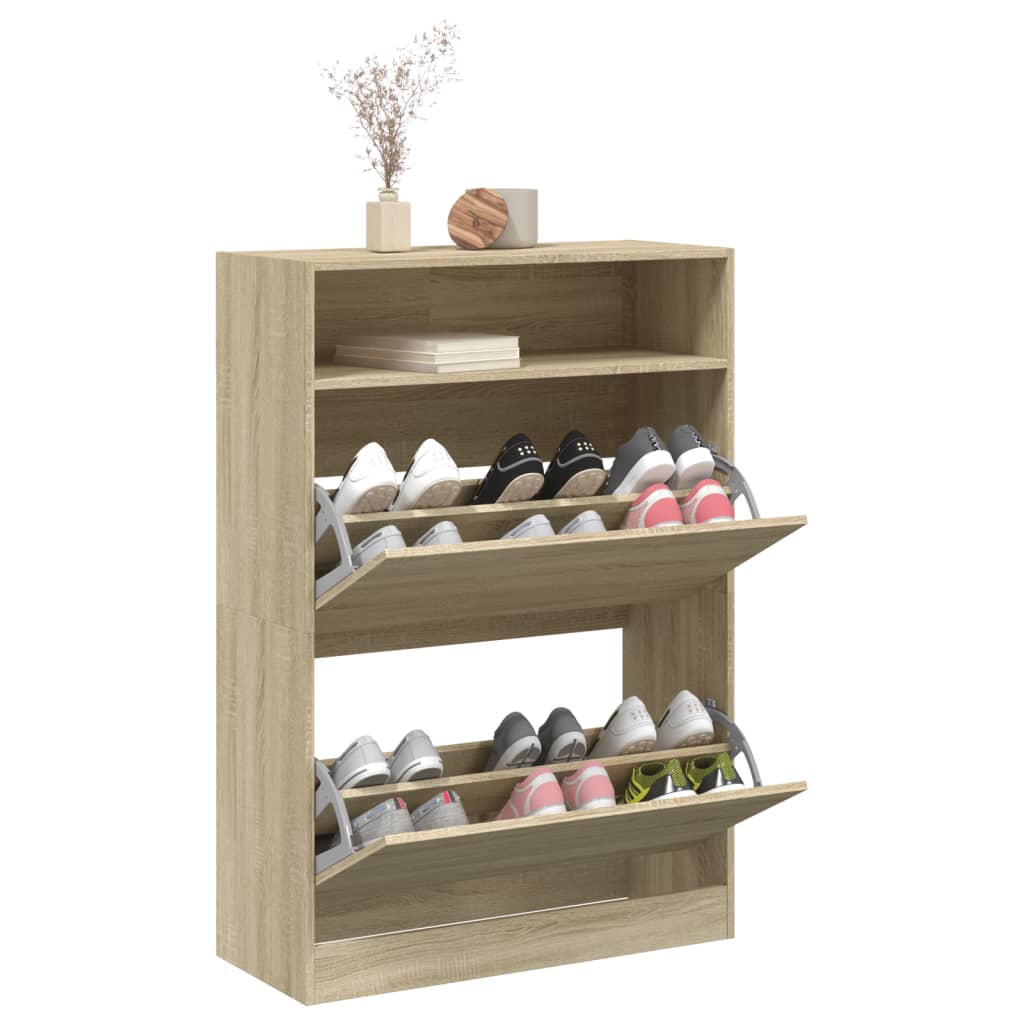 Armoire à chaussures 2 tiroirs rabattables chêne sonoma - XIOS