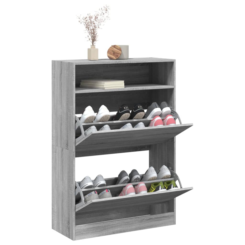 Armoire à chaussures 2 tiroirs rabattables sonoma gris - XIOS