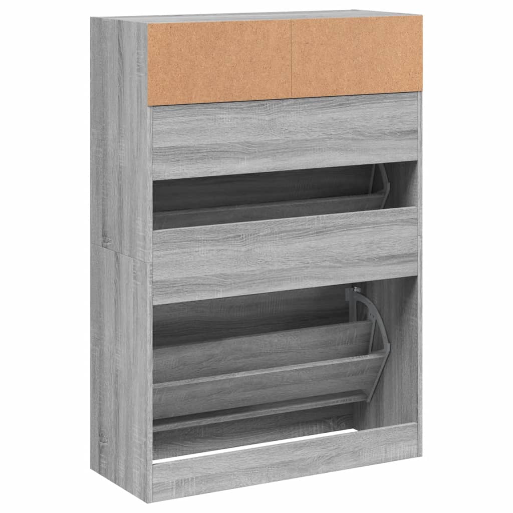 Armoire à chaussures 2 tiroirs rabattables sonoma gris - XIOS