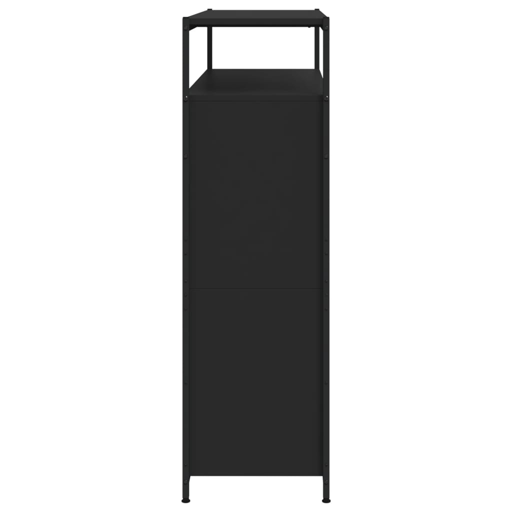 Armoire à chaussures 4 tiroirs rabattables noir 100x34x112 cm - XIOS