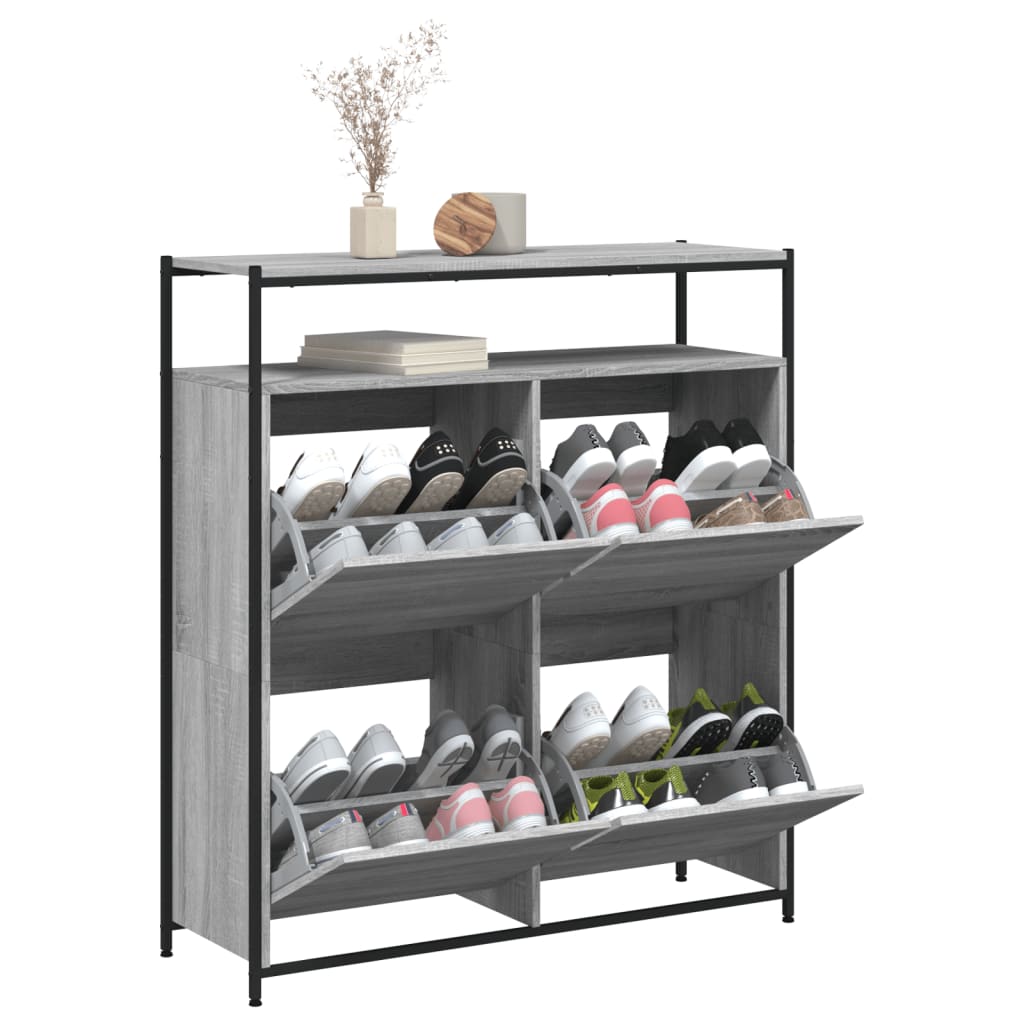 Armoire à chaussures 4 tiroirs rabattables sonoma gris - XIOS