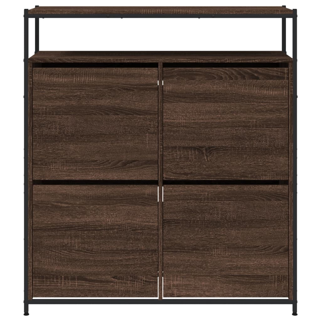 Armoire à chaussures 4 tiroirs rabattables chêne marron - XIOS