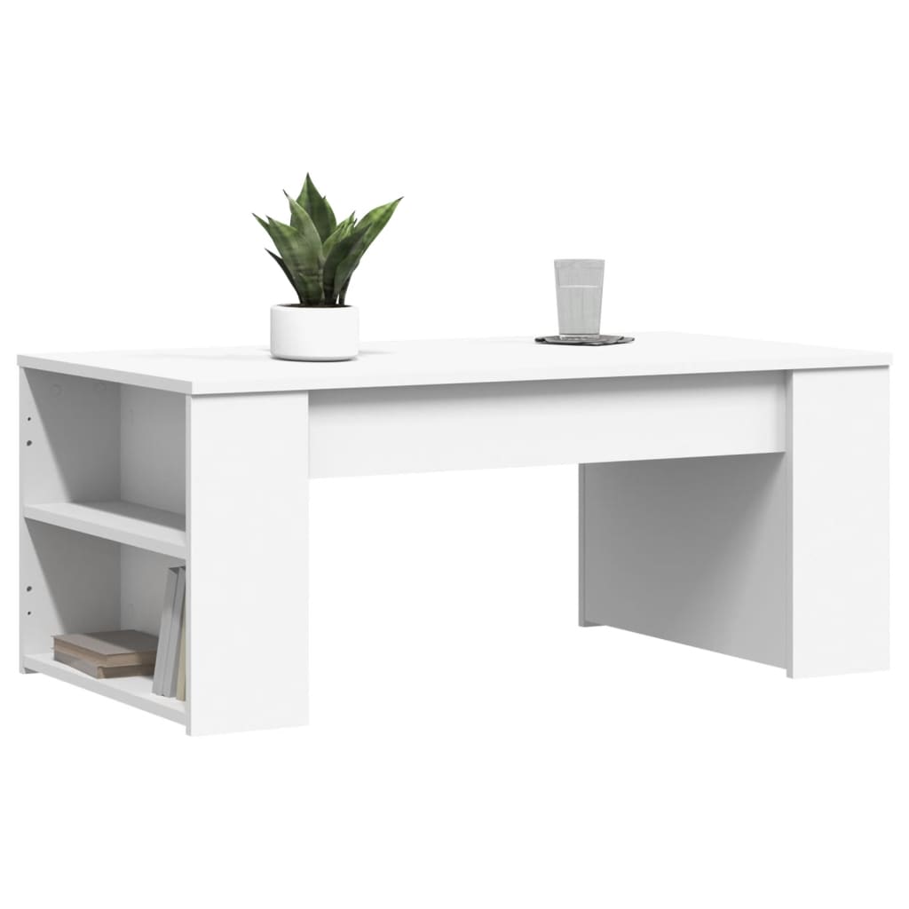 Table basse blanc 102x55x42 cm bois d'ingénierie - XIOS