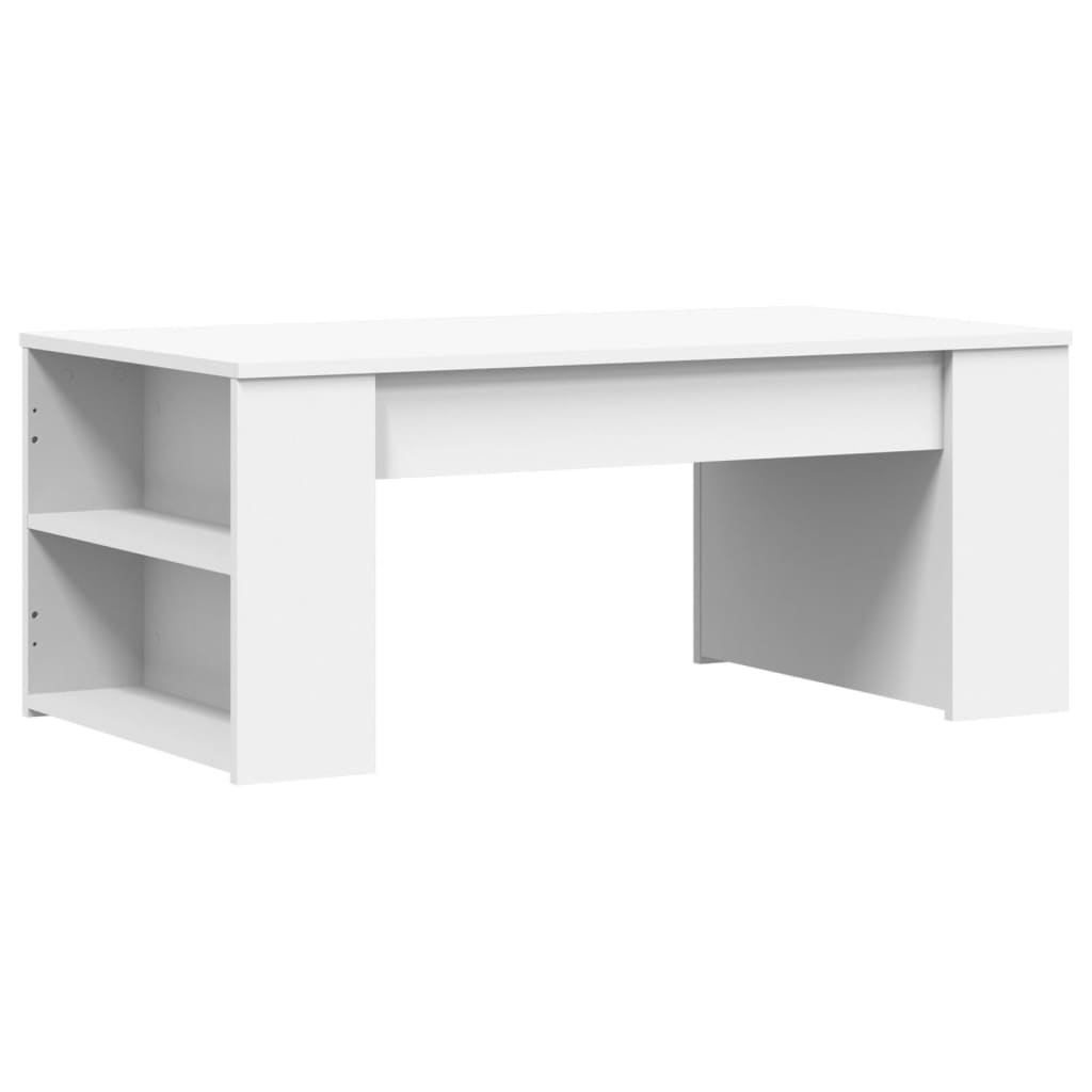 Table basse blanc 102x55x42 cm bois d'ingénierie - XIOS