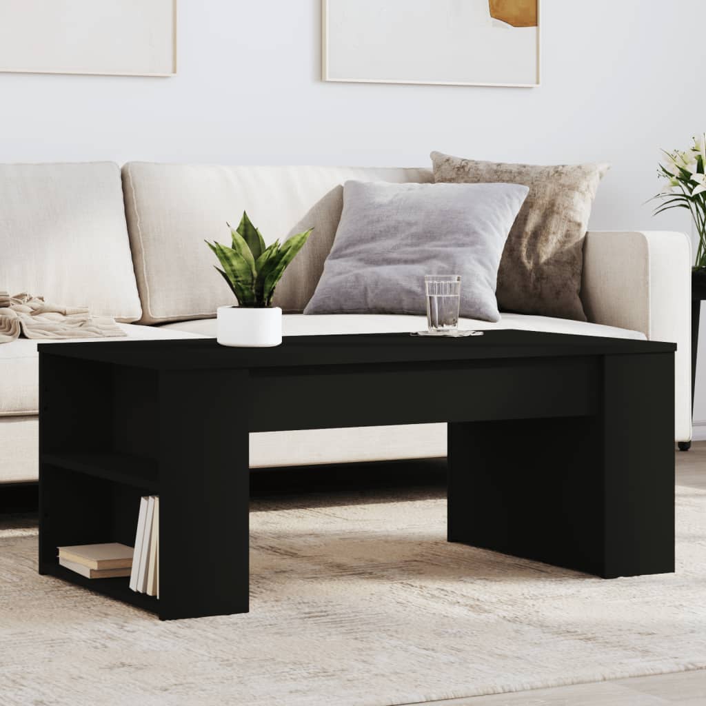 Table basse noir 102x55x42 cm bois d'ingénierie - XIOS