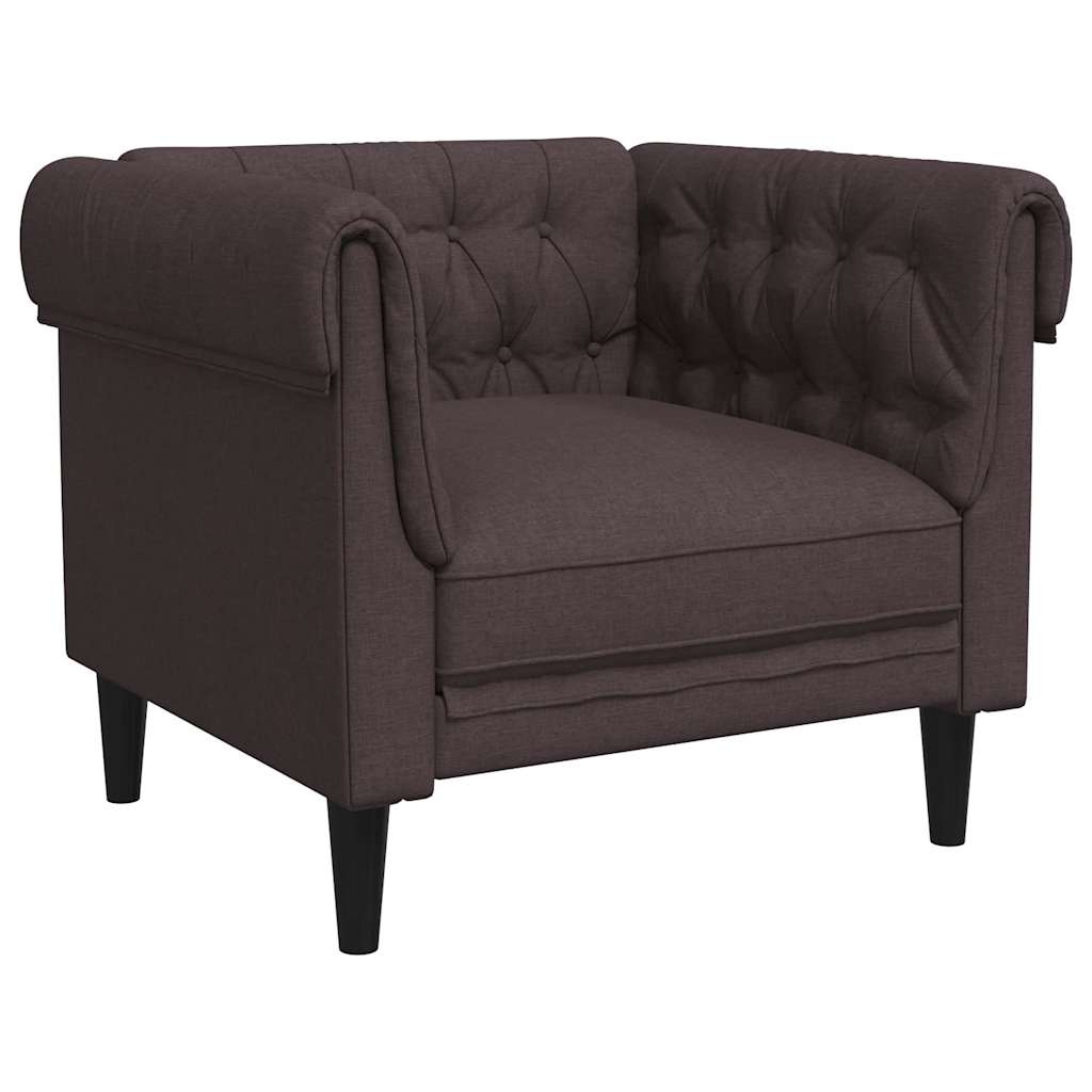Fauteuil Chesterfield marron foncé tissu - XIOS