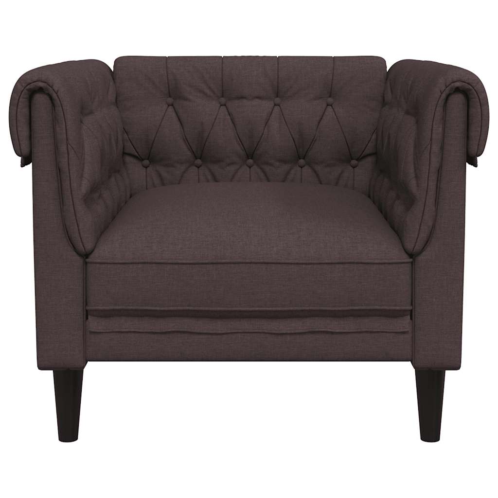 Fauteuil Chesterfield marron foncé tissu - XIOS