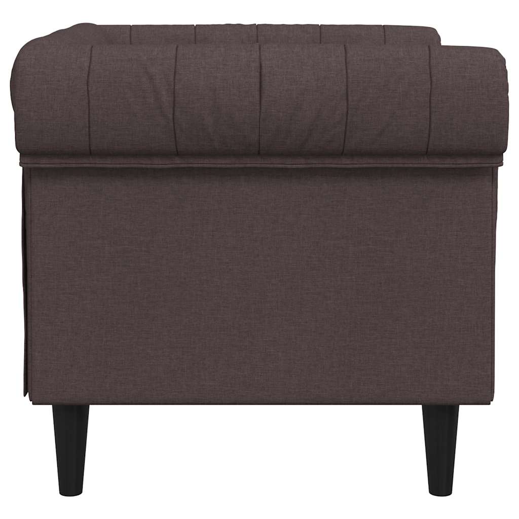 Fauteuil Chesterfield marron foncé tissu - XIOS