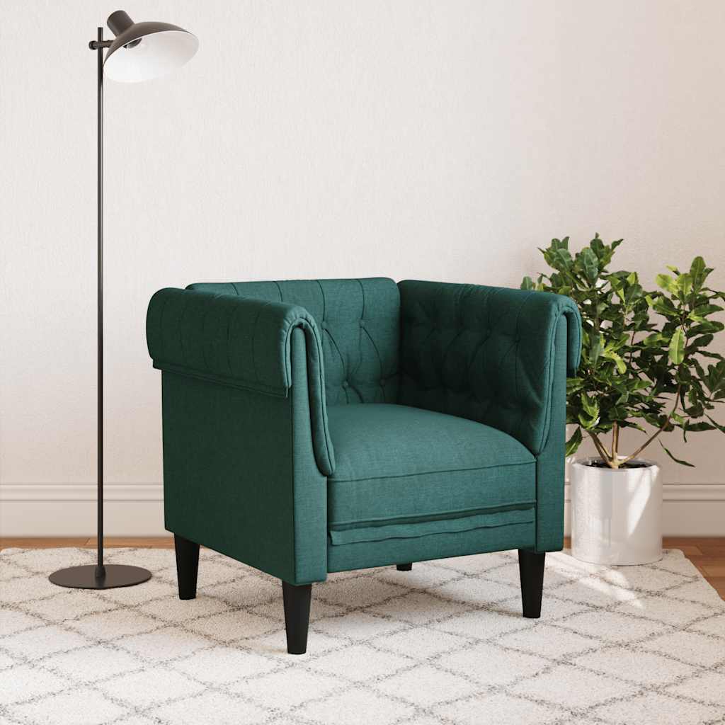 Fauteuil Chesterfield vert foncé tissu - XIOS