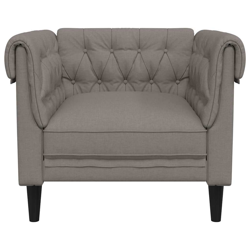 Fauteuil Chesterfield taupe tissu - XIOS