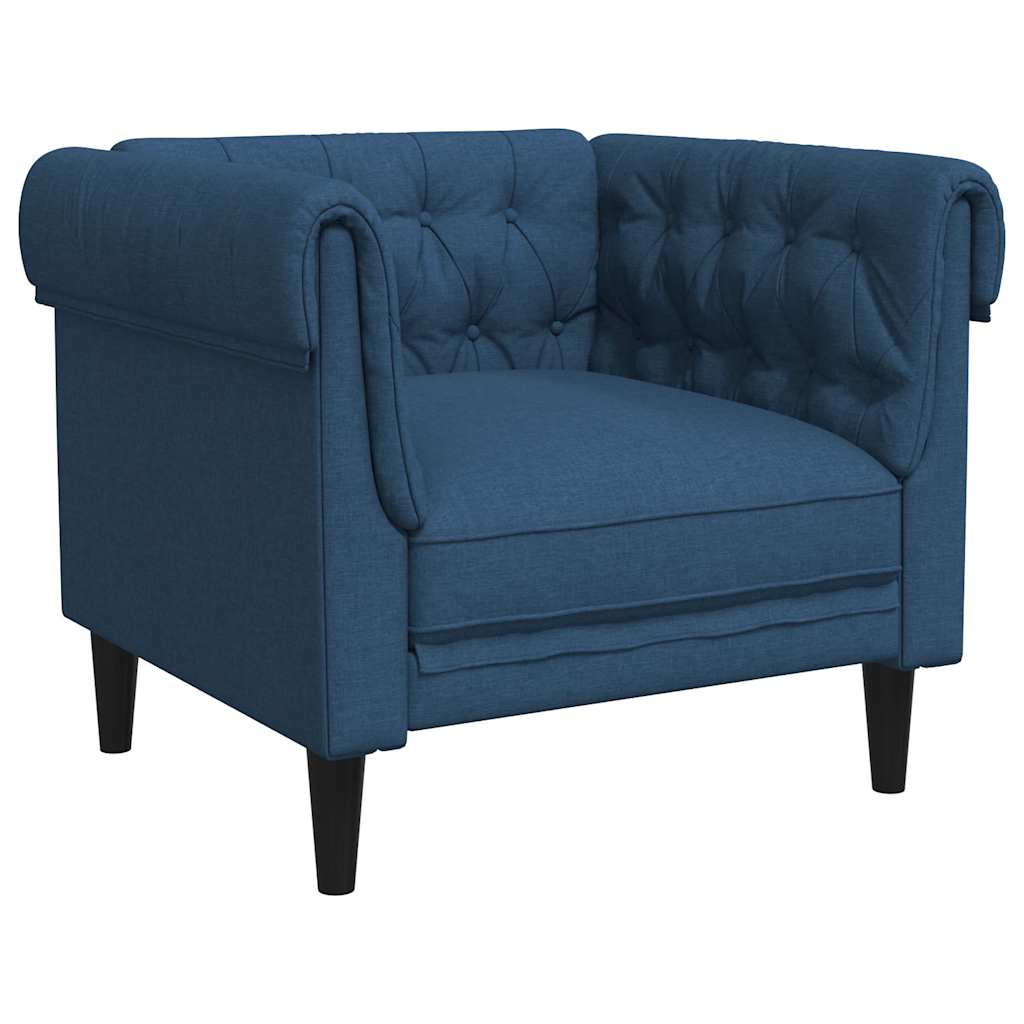 Fauteuil Chesterfield bleu tissu - XIOS