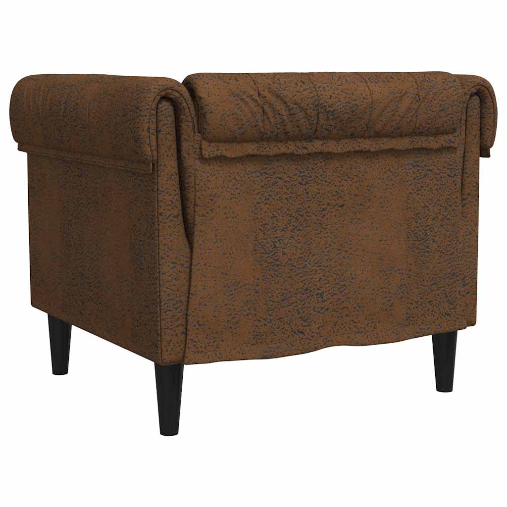 Fauteuil Chesterfield marron tissu - XIOS