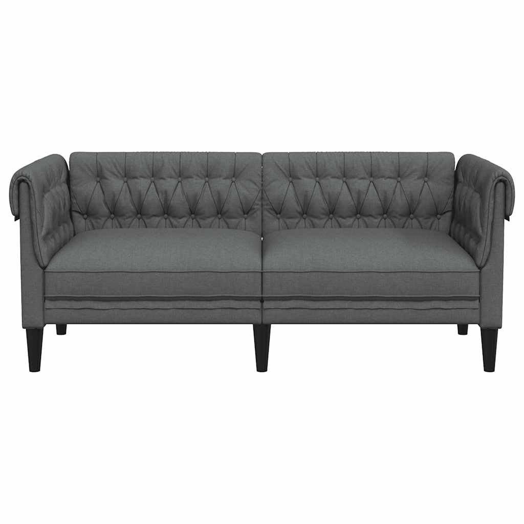 Canapé Chesterfield 2 places gris foncé tissu - XIOS