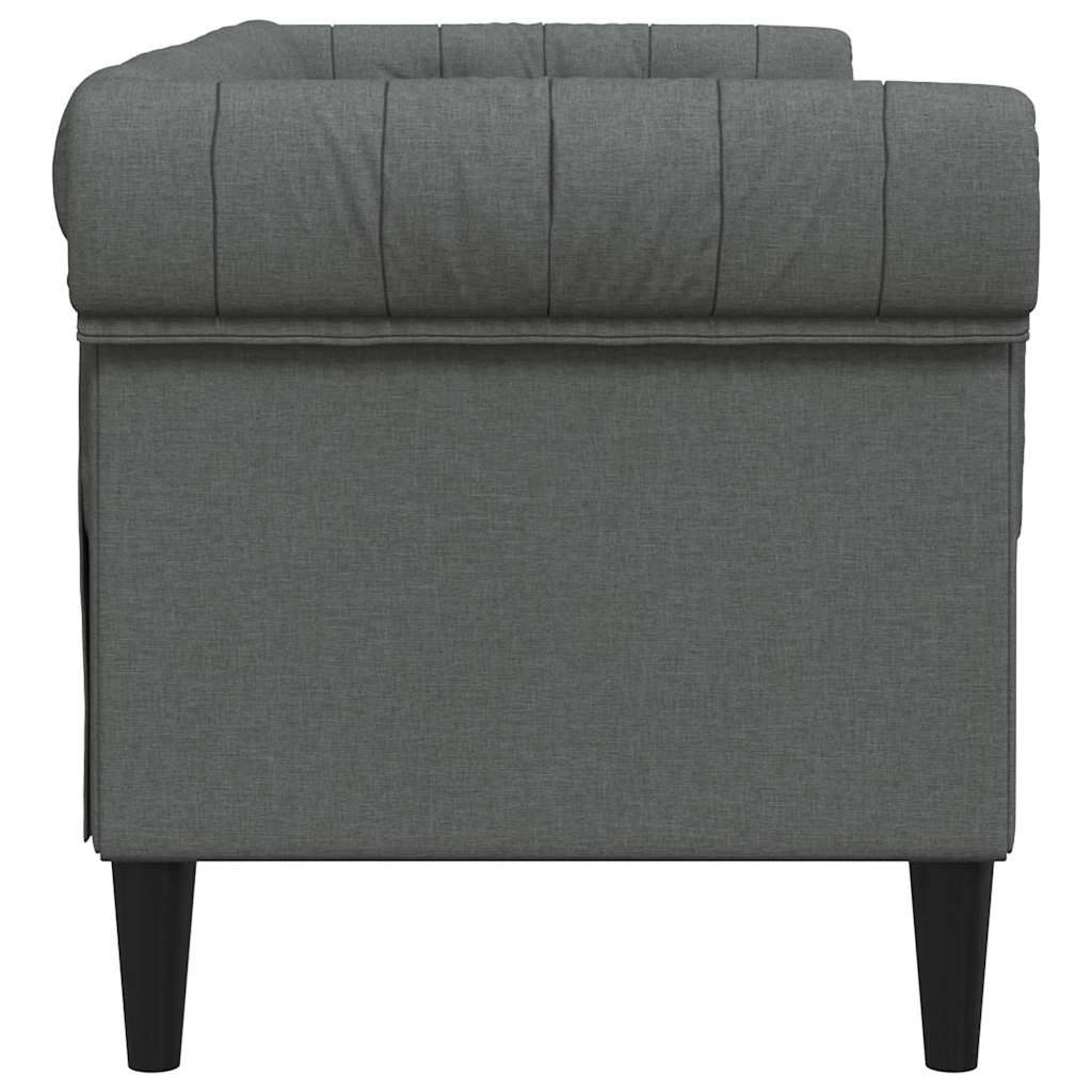 Canapé Chesterfield 2 places gris foncé tissu - XIOS