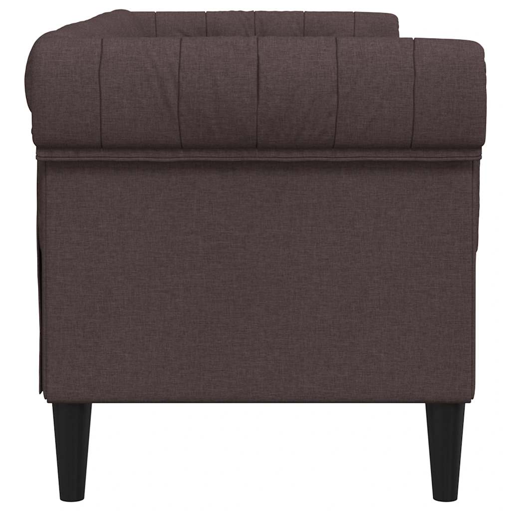 Canapé Chesterfield 2 places marron foncé tissu - XIOS