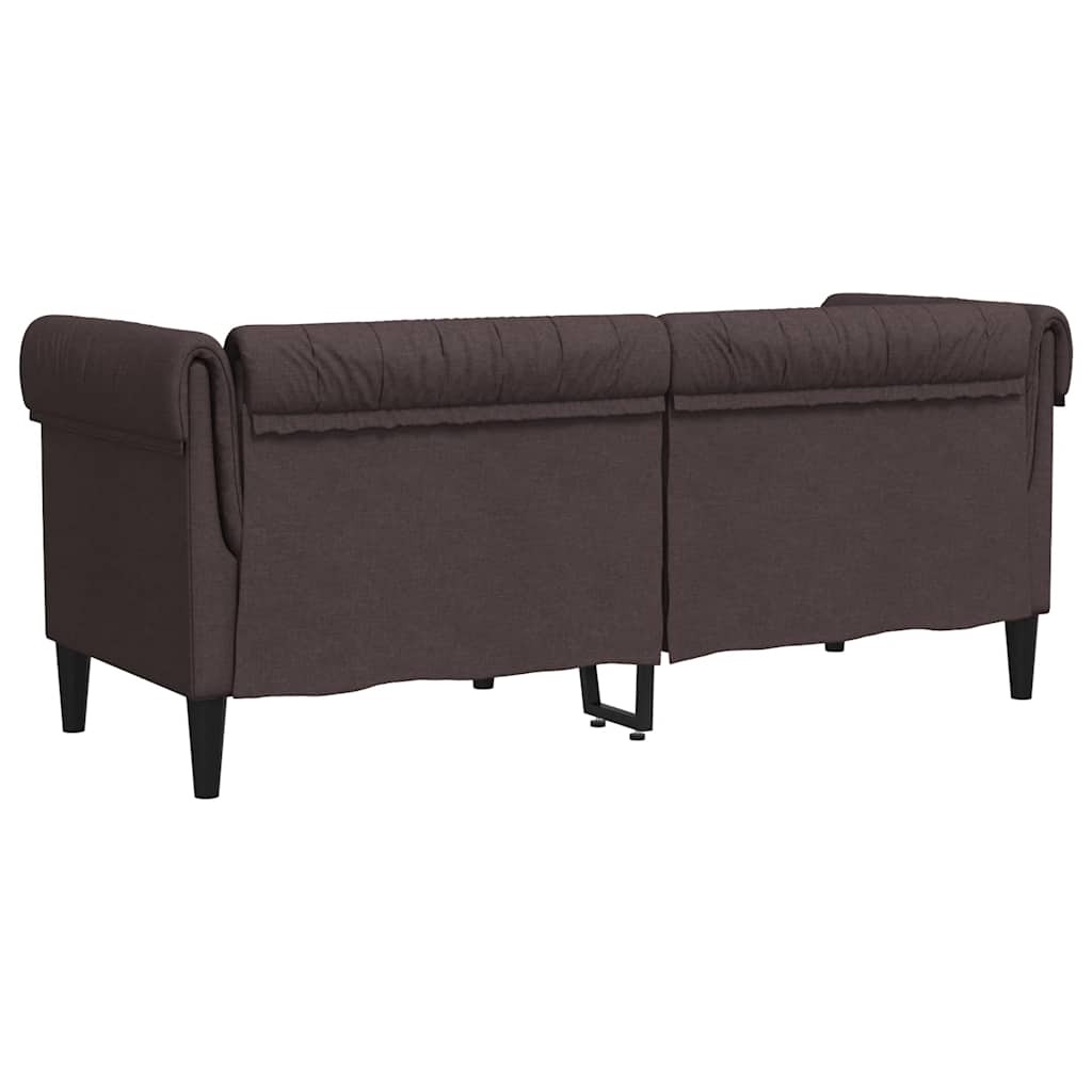 Canapé Chesterfield 2 places marron foncé tissu - XIOS
