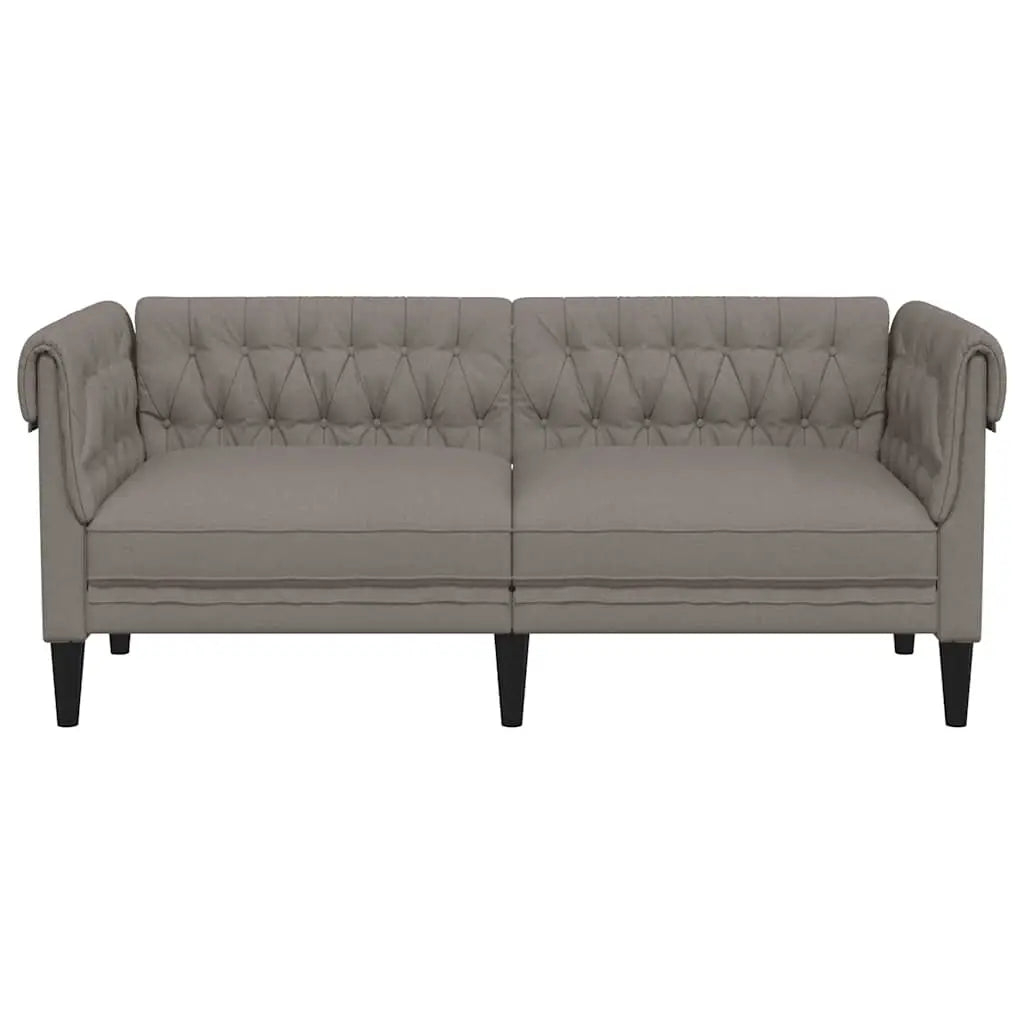 Canapé Chesterfield 2 places taupe tissu - XIOS