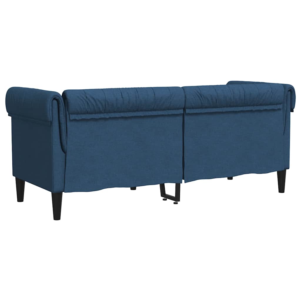 Canapé Chesterfield 2 places bleu tissu - XIOS