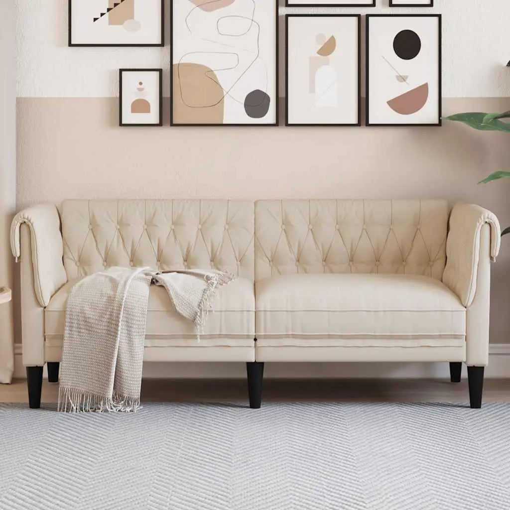 Canapé Chesterfield 2 places lin - XIOS