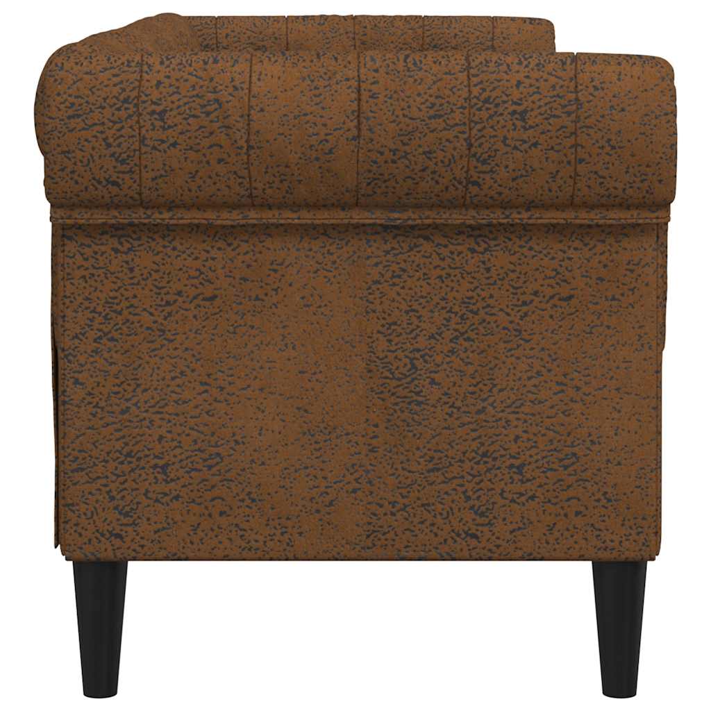 Canapé Chesterfield 2 places marron tissu - XIOS
