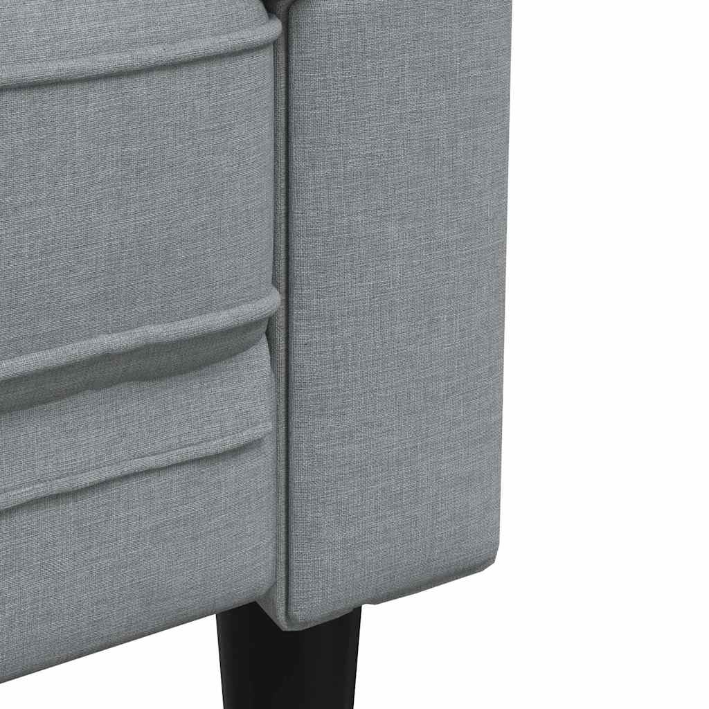 Canapé Chesterfield 3 places gris clair tissu - XIOS