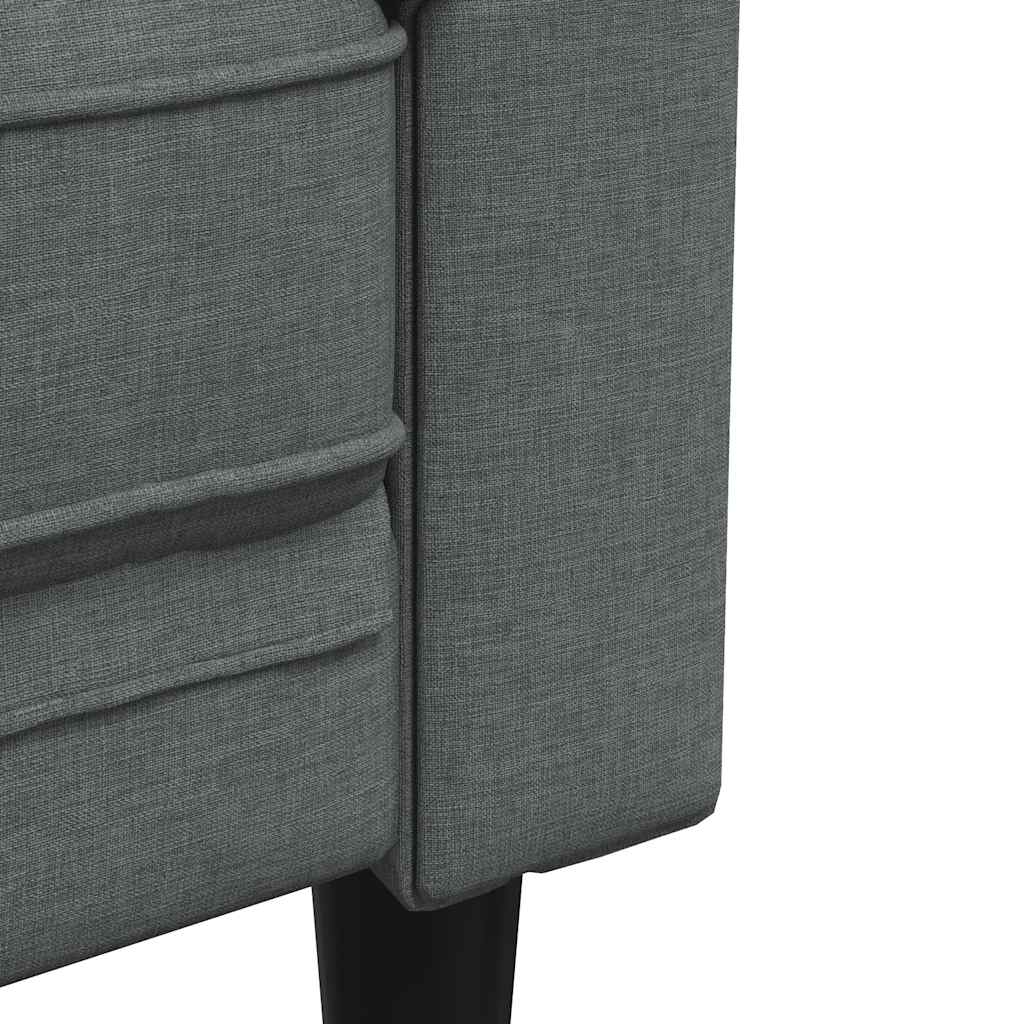 Canapé Chesterfield 3 places gris foncé tissu - XIOS