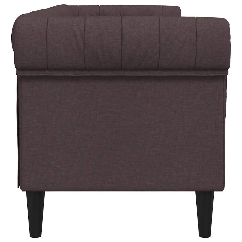 Canapé Chesterfield 3 places marron foncé tissu - XIOS
