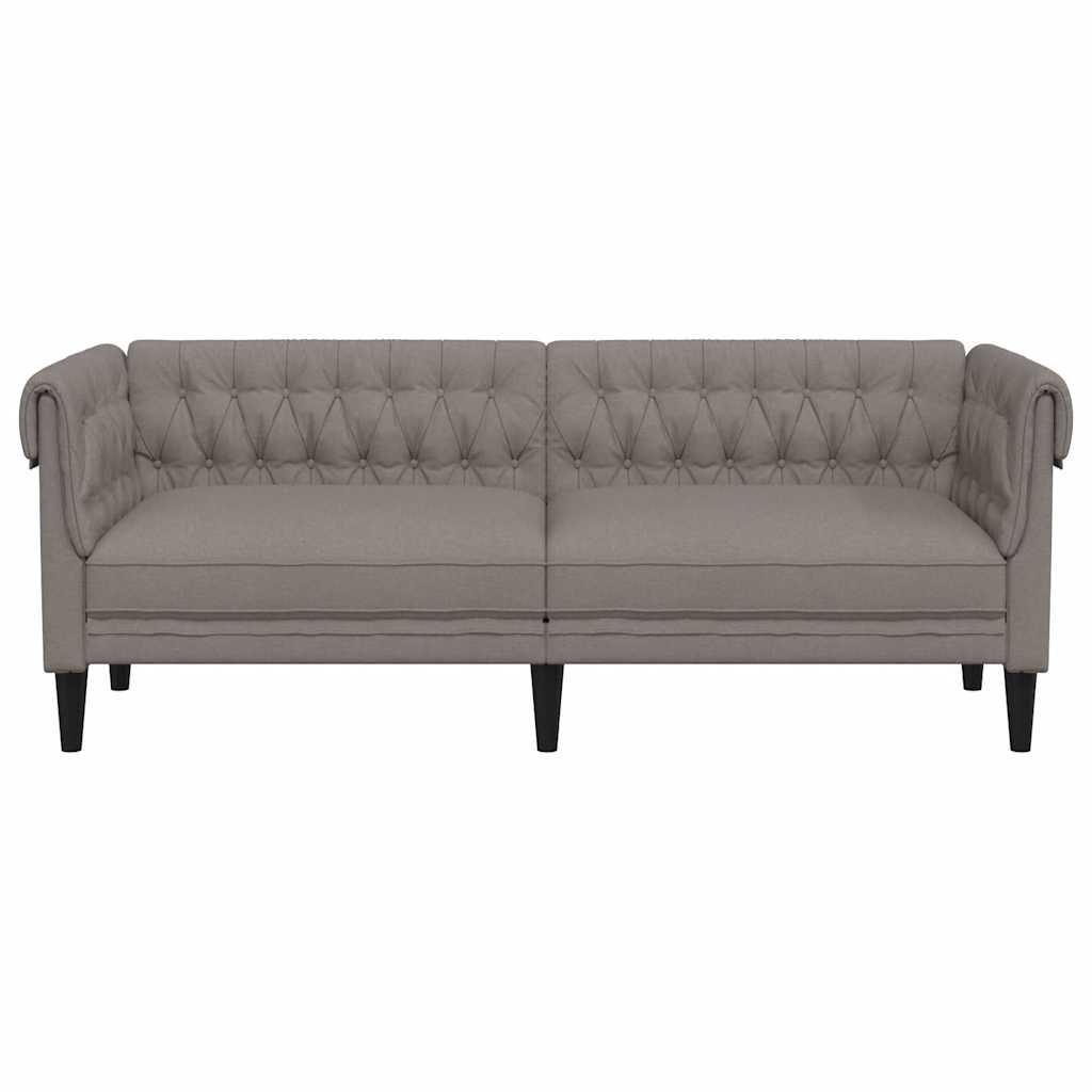 Canapé Chesterfield 3 places taupe tissu - XIOS