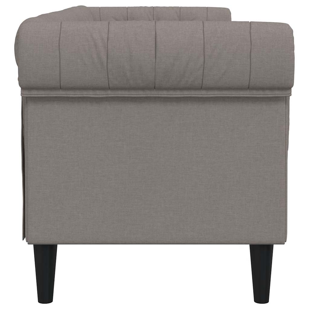 Canapé Chesterfield 3 places taupe tissu - XIOS