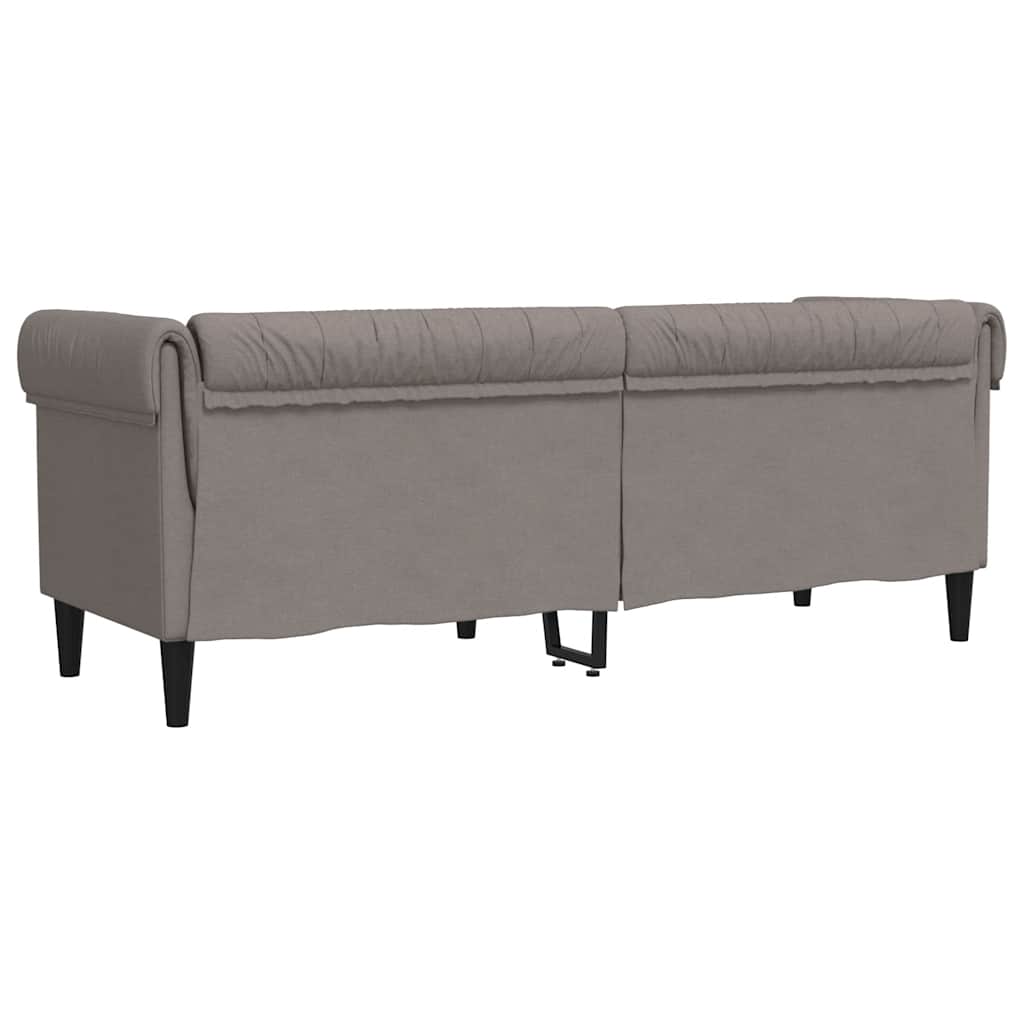 Canapé Chesterfield 3 places taupe tissu - XIOS
