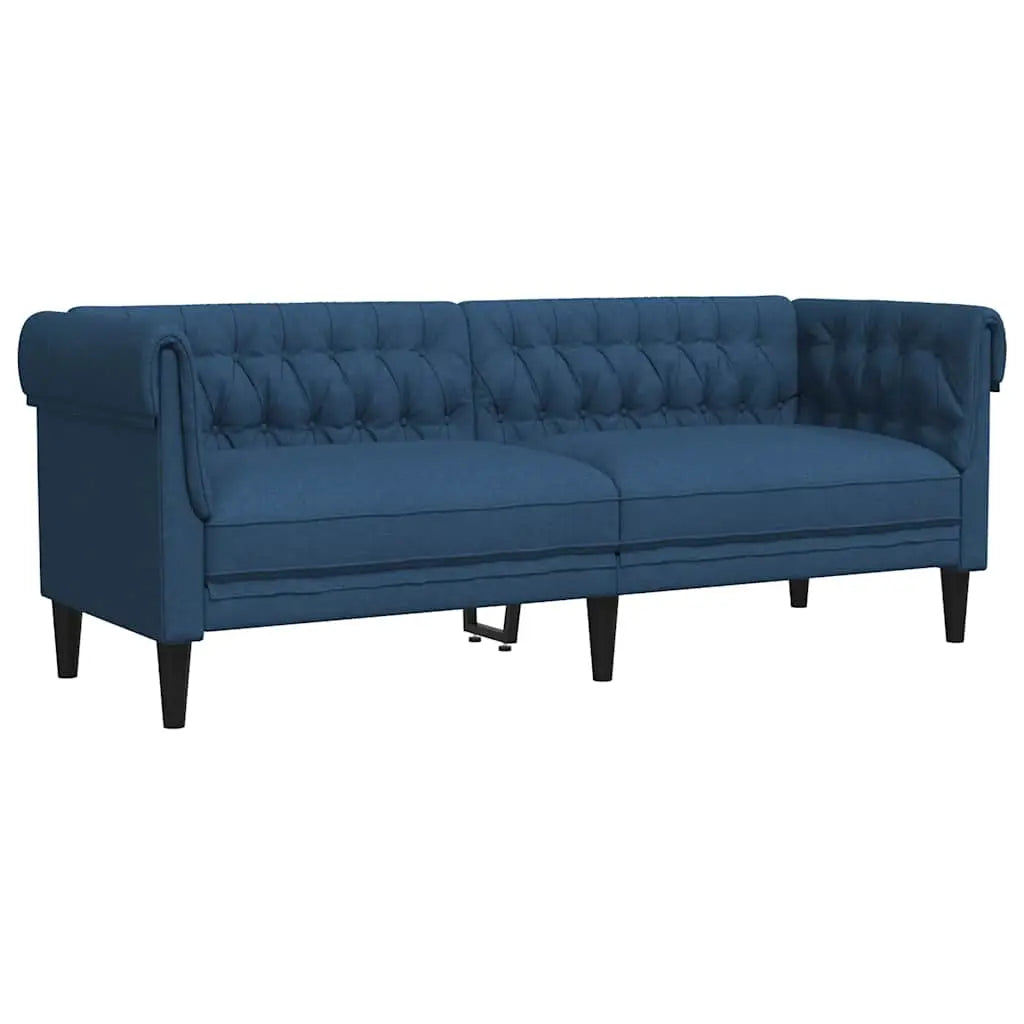 Canapé Chesterfield 3 places bleu tissu - XIOS