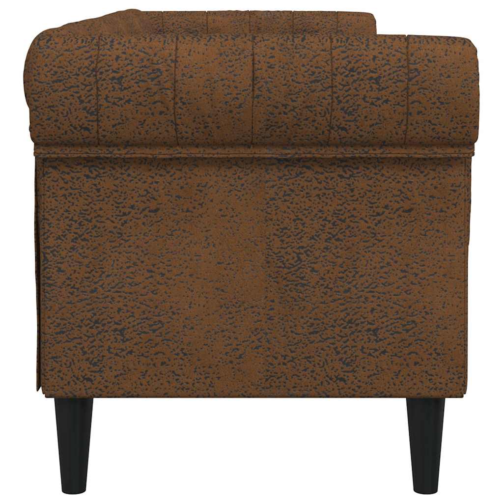 Canapé Chesterfield 3 places marron tissu - XIOS