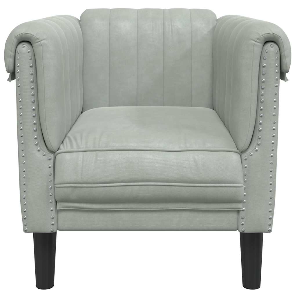 Fauteuil gris clair Velours - XIOS