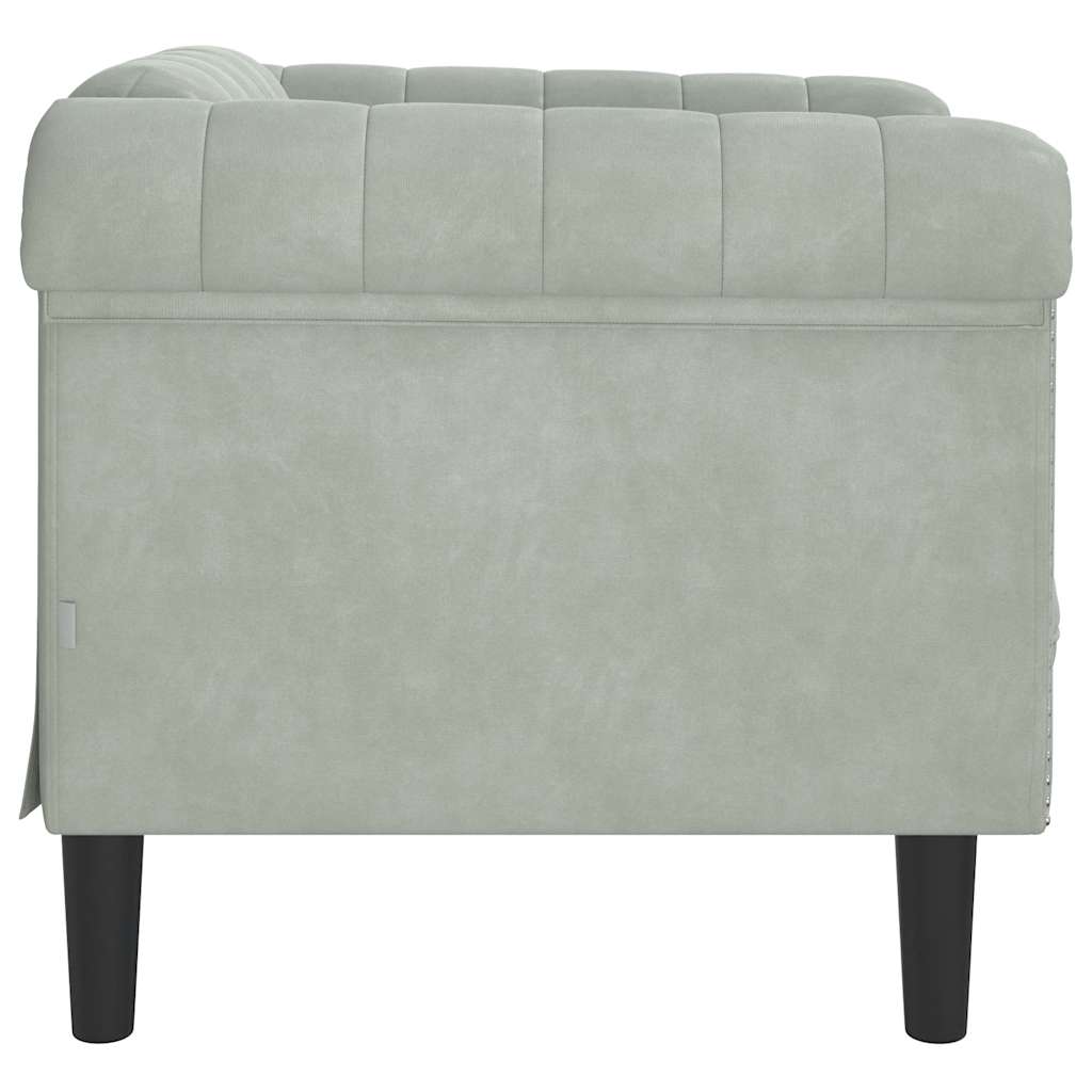 Fauteuil gris clair Velours - XIOS