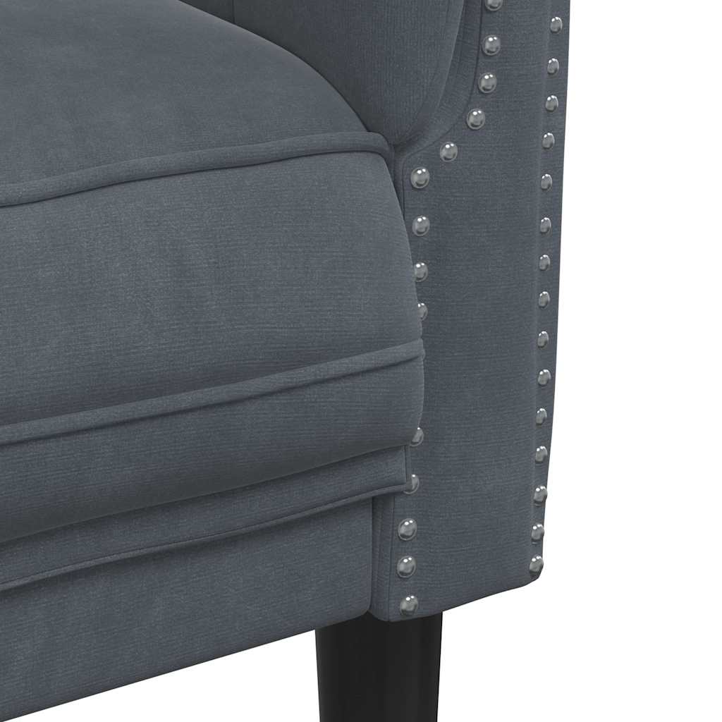 Fauteuil gris foncé velours - XIOS
